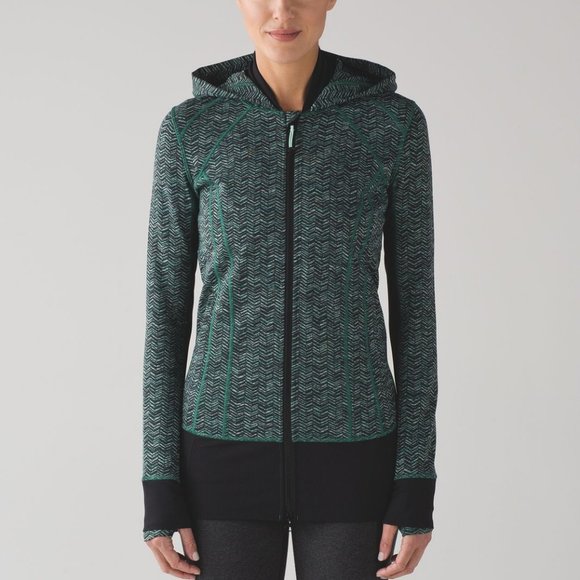 Lululemon Daily Practice Jacket Irregular Spacebone Sea Mist Deep Green / Black - Picture 6 of 14